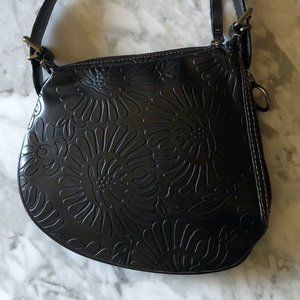 The Nine West Black Flower Shoulder Bag